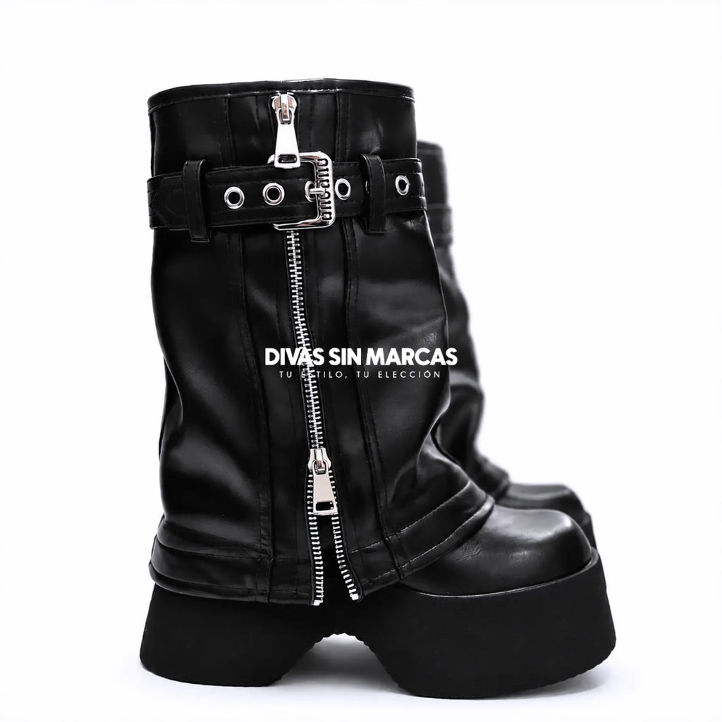 BOTA PLATAFORMA POLAINA MODA