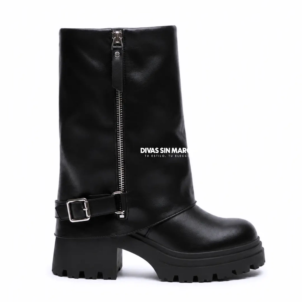 BOTÍN POLAINA MODA NEGRO