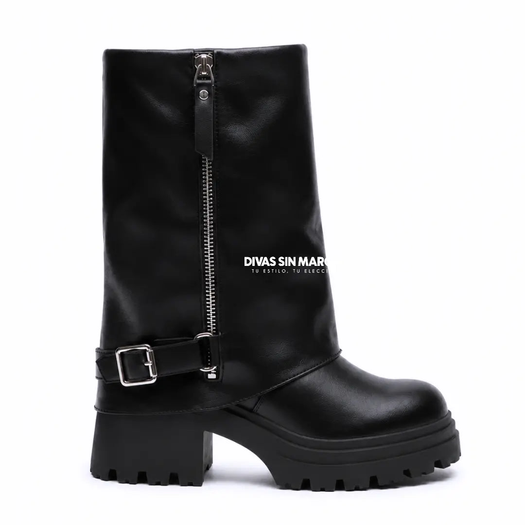 BOTÍN POLAINA MODA NEGRO