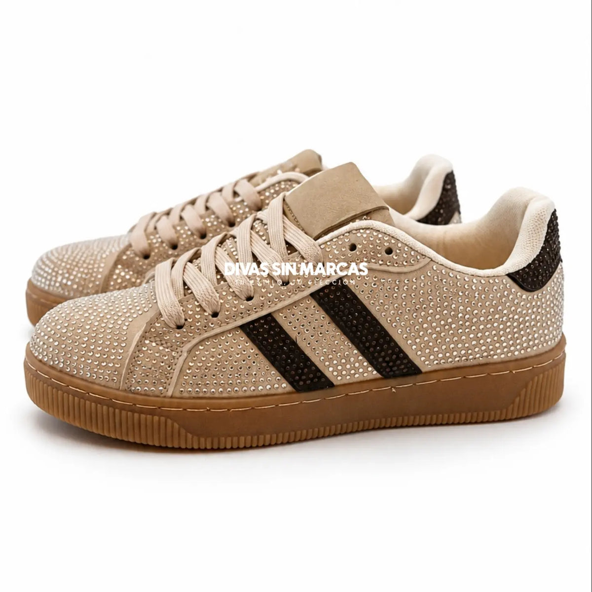 ZAPATILLA URBANA BRILLOS BEIGE