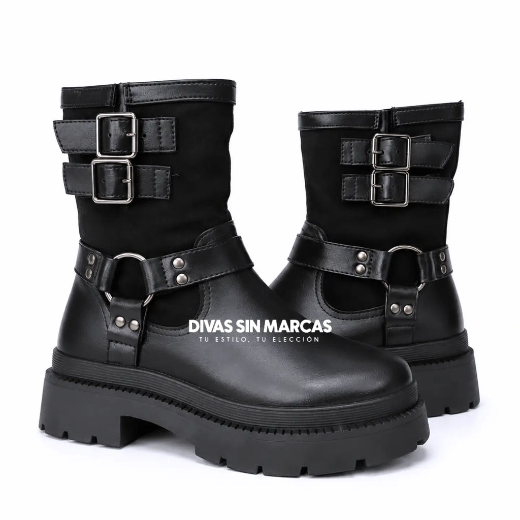 BOTIN HEBILLAS NEGRO