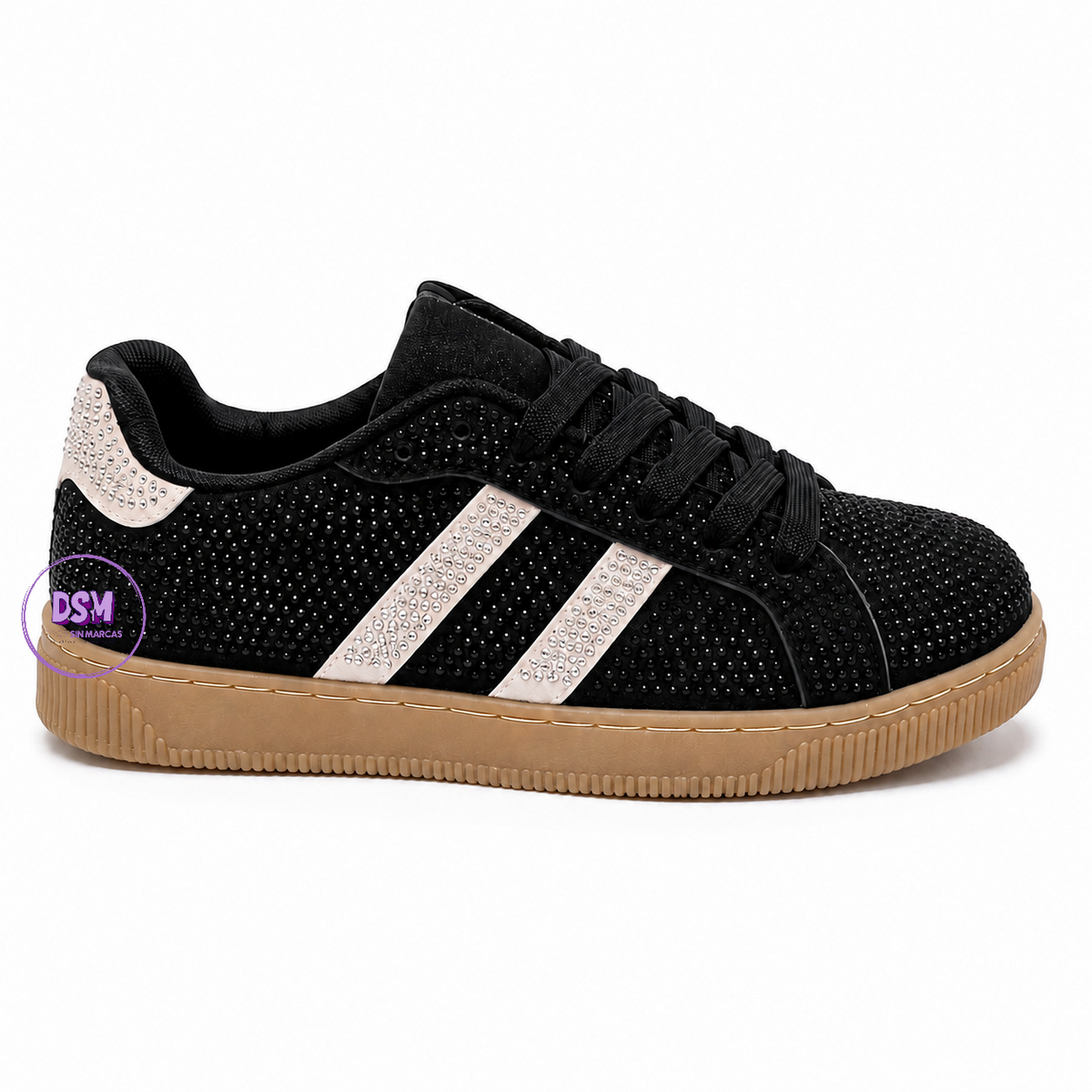 ZAPATILLA URBANA BRILLOS NEGRO
