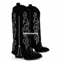 BOTA TEXANA CON POLAINA BORDADA