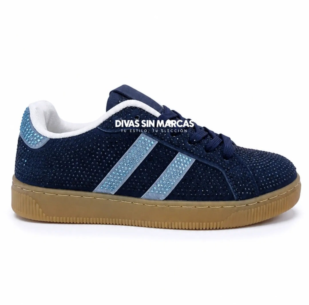 ZAPATILLA URBANA BRILLOS AZUL