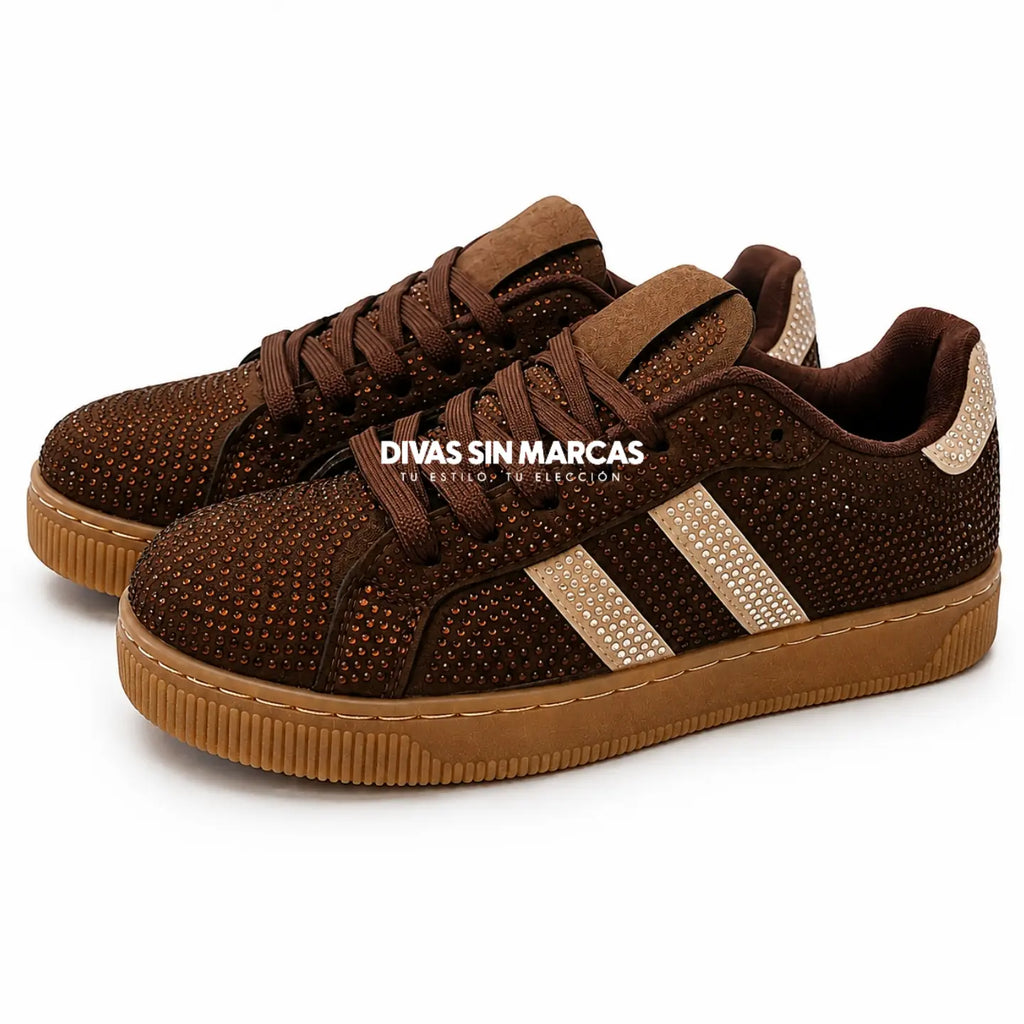 ZAPATILLA URBANA BRILLOS COFFEE