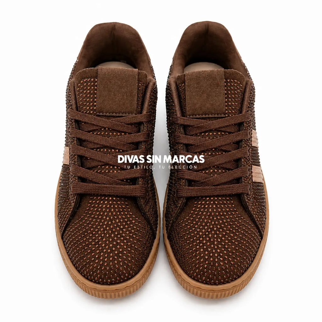 ZAPATILLA URBANA BRILLOS COFFEE