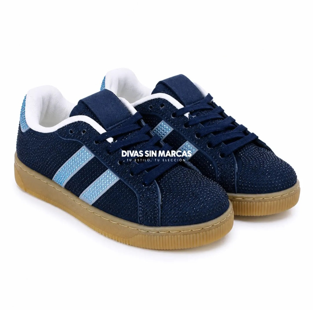 ZAPATILLA URBANA BRILLOS AZUL