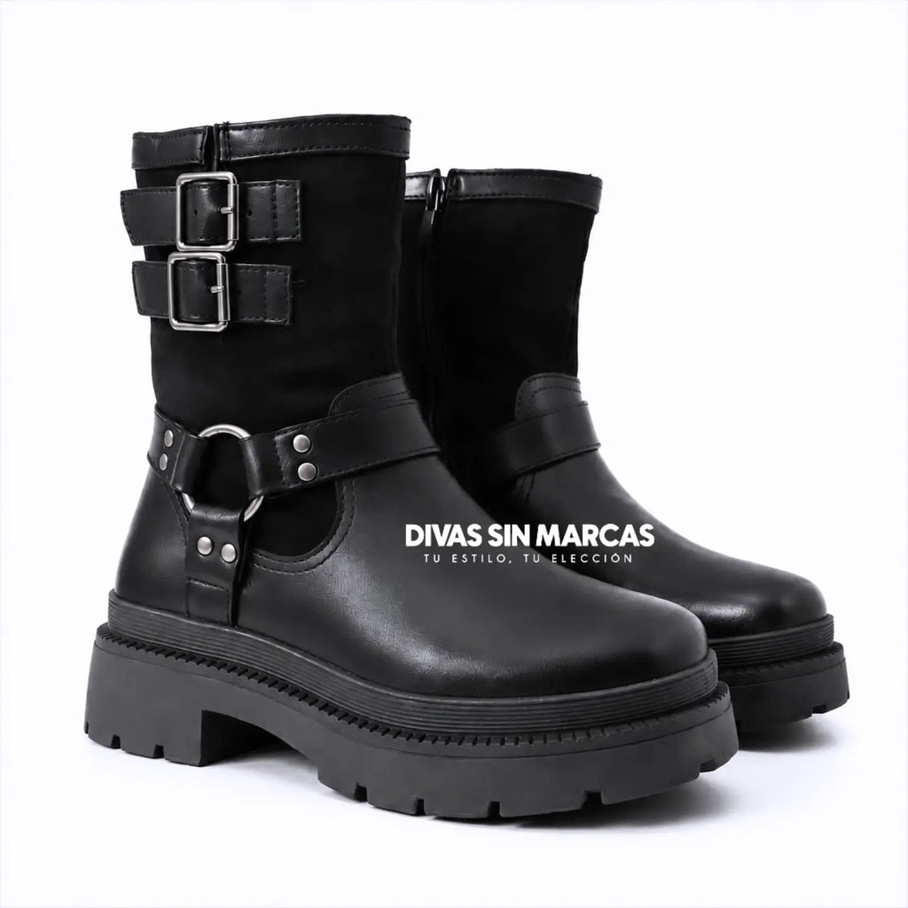 BOTIN HEBILLAS NEGRO