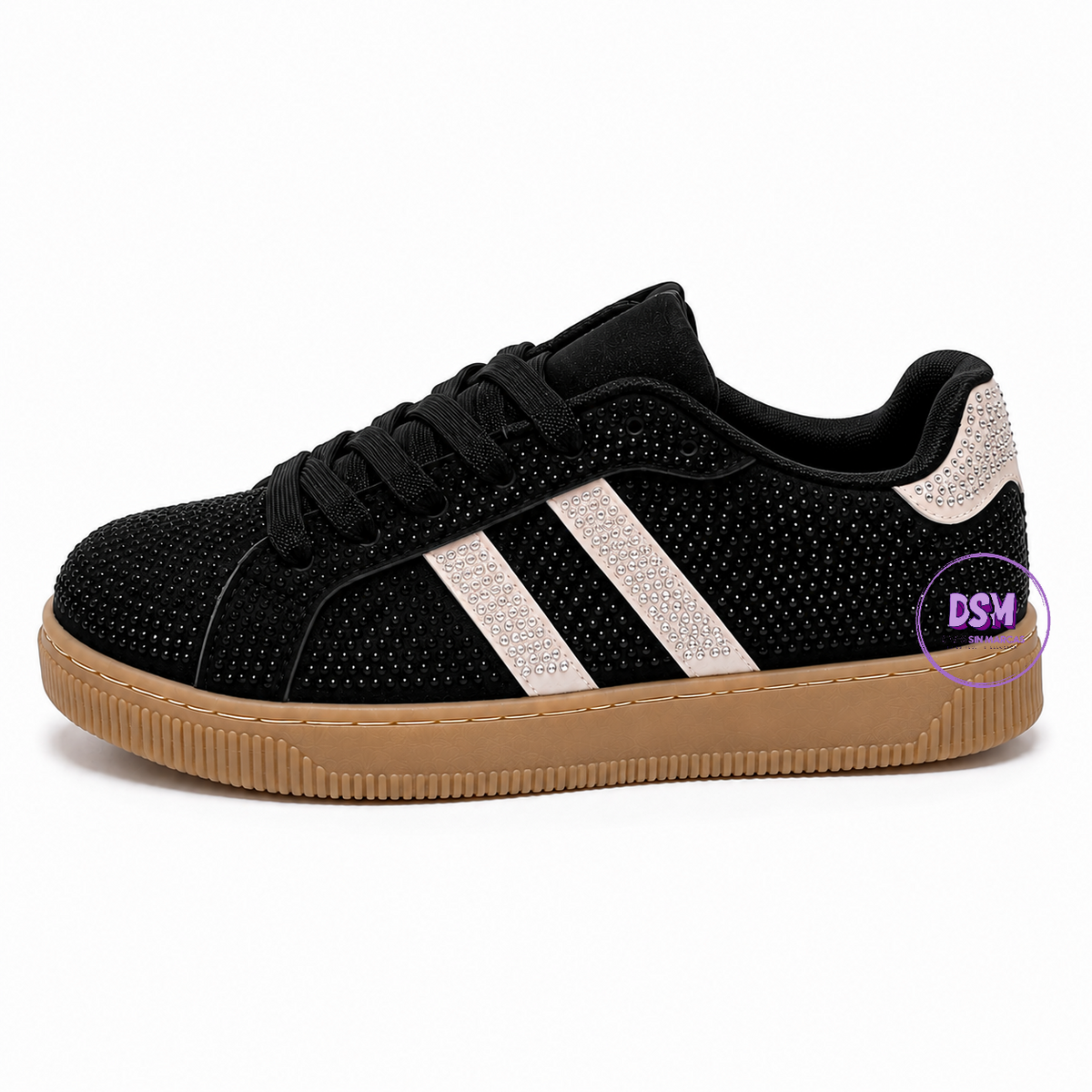 ZAPATILLA URBANA BRILLOS NEGRO