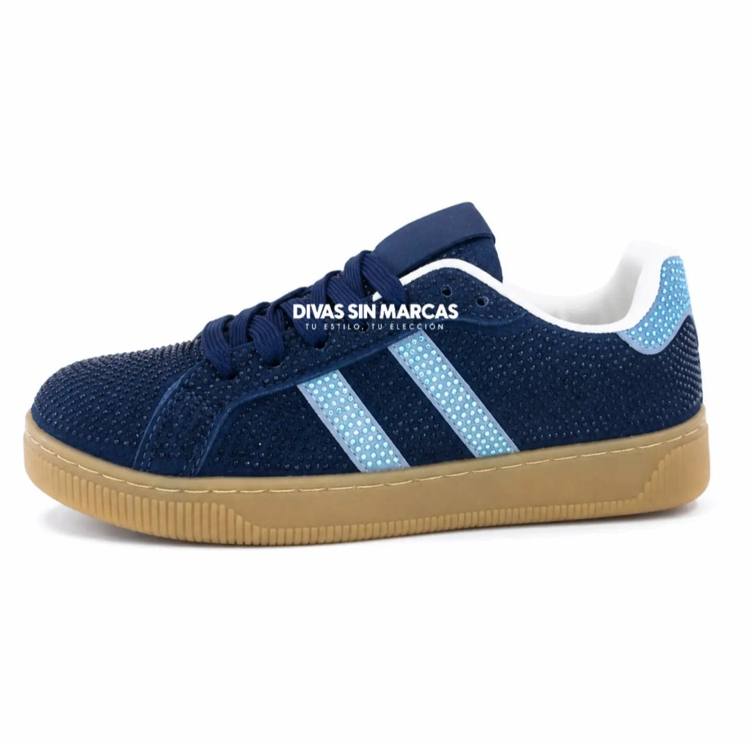 ZAPATILLA URBANA BRILLOS AZUL