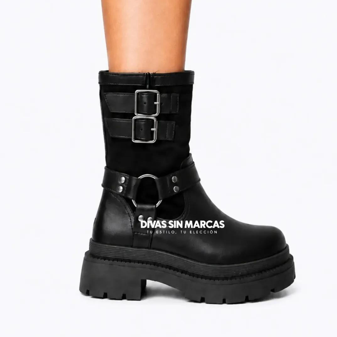BOTIN HEBILLAS NEGRO